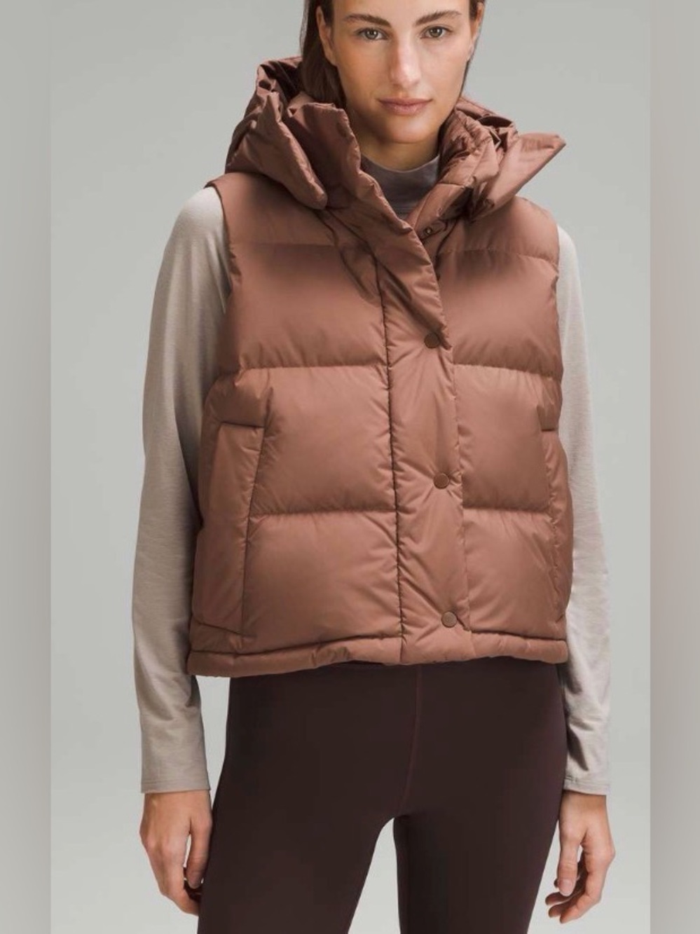 NWOT New Lululemon Wunder Puff Cropped Vest Roasted Brown